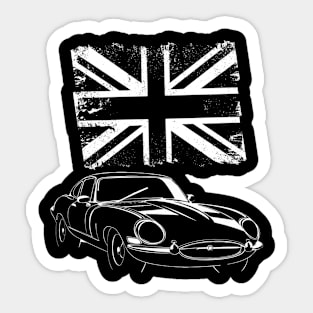 Jaguar E-Type - british flag Sticker